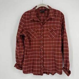 Mammut shirt womens large L red plaid gorpcore granola girl outdoor hiking